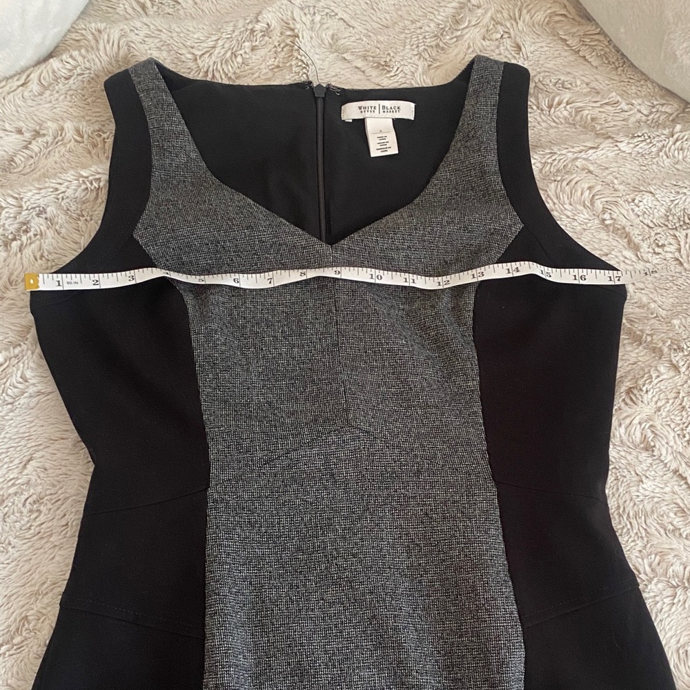 White House Black Market Colorblock Sheath Dress Size 2 Gray & Black Dress - Picture 6 of 10